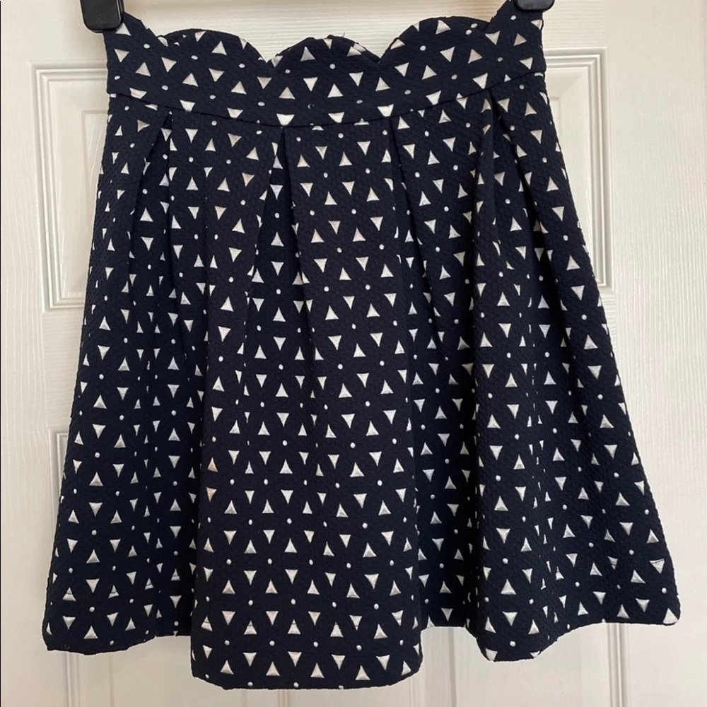 Navy Pleated Skirt